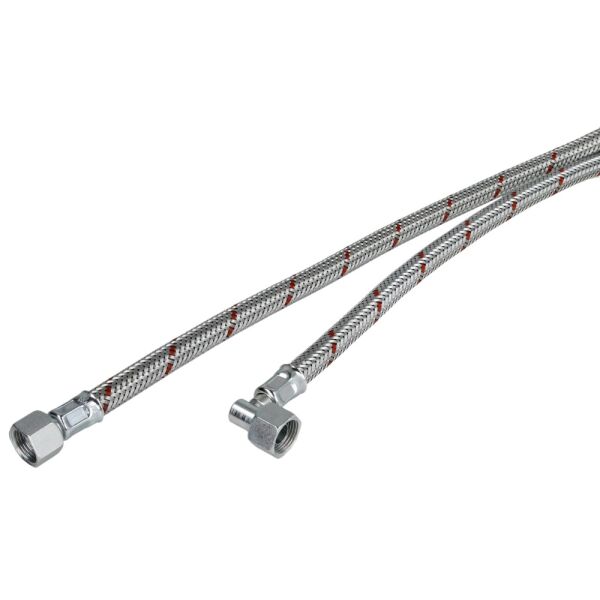 Ölschlauch 3/8" Rohrbogen kurz x 3/8" Überwurfmutter, 1000 mm