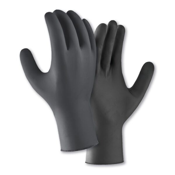 teXXor® Nitril-Einweghandschuhe fingerspitzentexturiert schwarz, Box à 100 Stück