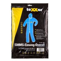teXXor® SMMS-Einweg-Overall Typ 5/6 blau, Gr. M–3XL