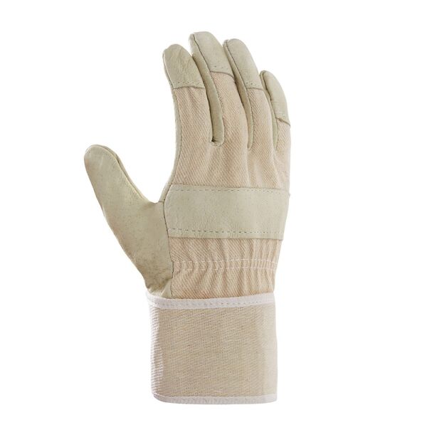 teXXor® Büffelvollleder-Handschuhe 88 BAWA, Leder gelb, Drell weiß, Gr. 10