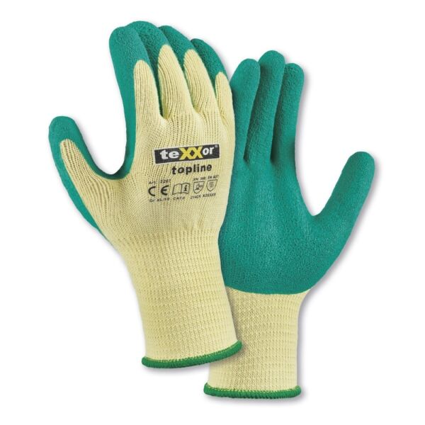 teXXor® Grobstrick-Handschuhe POLYESTER mittlere Qualität, gelb/grün, Gr. 7–10
