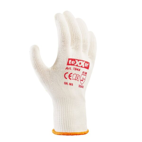 teXXor® Mittelstrick-Handschuhe BAUMWOLLE/NYLON, beige/gelbe Noppen, Gr. 7–11