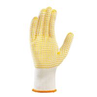 teXXor® Mittelstrick-Handschuhe BAUMWOLLE/NYLON, beige/gelbe Noppen, Gr. 7–11