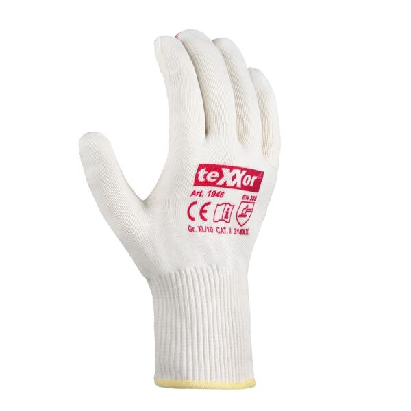 teXXor® Feinstrick-Handschuhe BAUMWOLLE/NYLON, beige/rote Noppen, Gr. 7–11