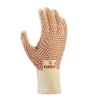 teXXor® Strickhandschuhe BAUMWOLLE, beige/rote...
