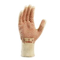 teXXor® Strickhandschuhe BAUMWOLLE, beige/rote...