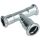 C-Stahl Pressfitting T-Stück reduziert I/I/I Kontur M, 12 mm x 15 mm x 12 mm bis 54 mm x 42 mm x 54 mm