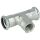 C-Stahl Pressfitting T-Stück mit Innengewinde I/IG/I Kontur M, 15 mm x 1/2" IG x 15 mm bis 54 mm x 3/4" IG x 54 mm