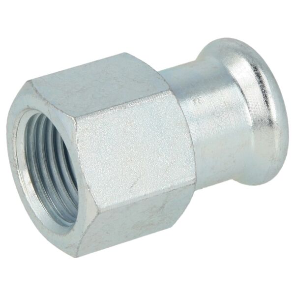C-Stahl Pressfitting Übergangsmuffe I/IG Kontur M, 15 mm x 1/2" IG bis 54 mm x 2" IG
