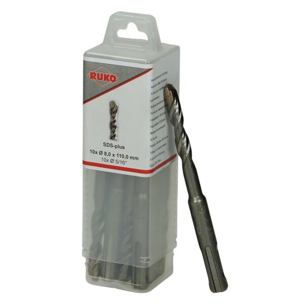 Ruko SDS-Plus Hammerbohrer 10er Box 8,0 x 110 mm 211080K