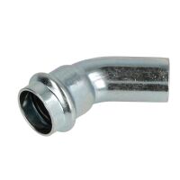 C-Stahl Pressfitting Bogen 45° I/A Kontur V, 15 mm...