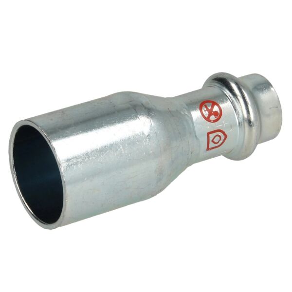 C-Stahl Pressfitting Reduzierstück A/I Kontur V, 18 mm x 15 mm bis 54 mm x 42 mm