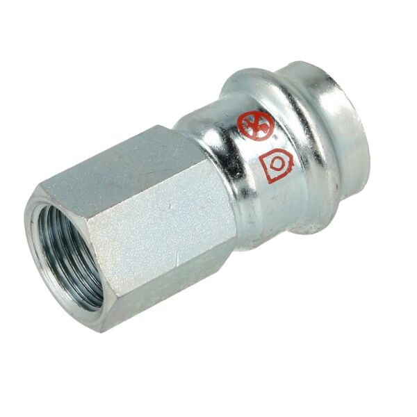 C-Stahl Pressfitting Übergangsmuffe I/IG Kontur V, 15 mm x 3/8" IG bis 54 mm x 2" IG