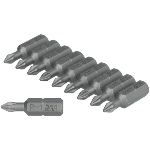 Wera Bits 25 mm mit 1/4" Sechskant, 10 Stück