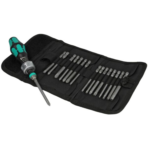 Wera Kraftform Kompakt mit Ratschenfunktion in Falttasche mit 89 mm langen Bits 05051530001