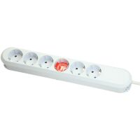Bachmann Tischsteckdose 6-fach Schuko weiß 5 m...