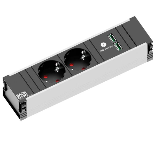 Bachmann CONI Steckdoseneinheit 2x Schuko 1x USB 912.0156