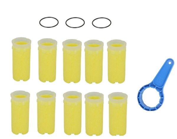 10 x Heizölfilter Ölfilter Siku Sieb Gelb 50µm 3 x O-Ringe inkl.Afriso Filterschl.